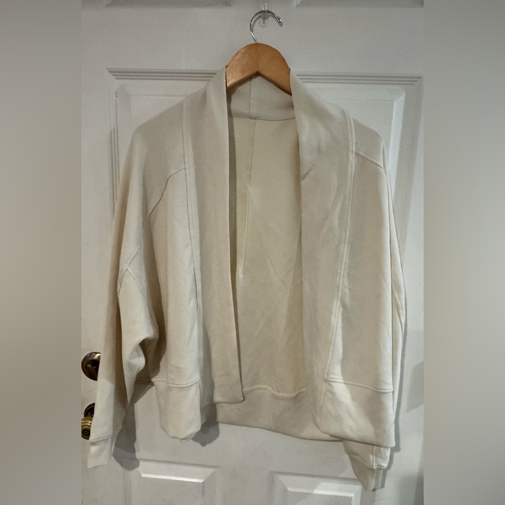 Elegant Cream Open-Front Cardigan